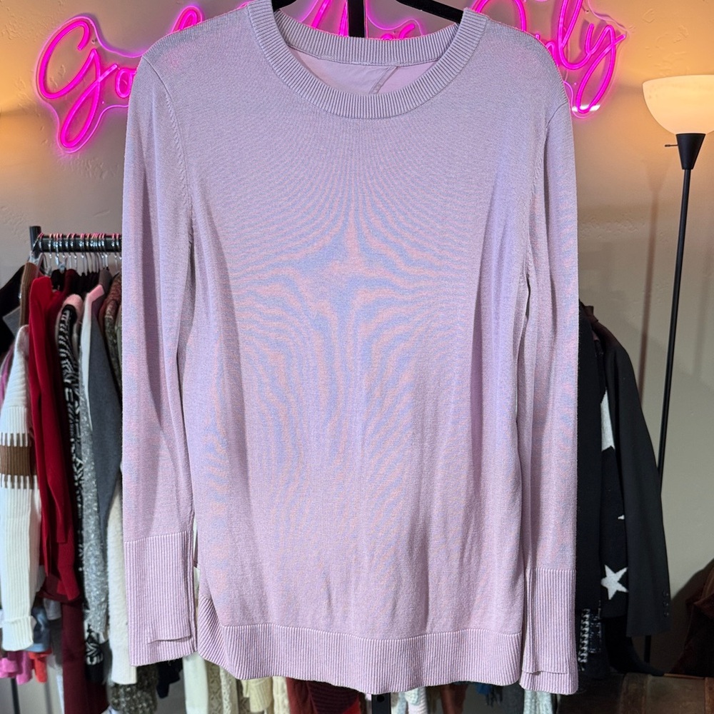lululemon Bring It Backbend Light Lavender Crew Neck Sweater